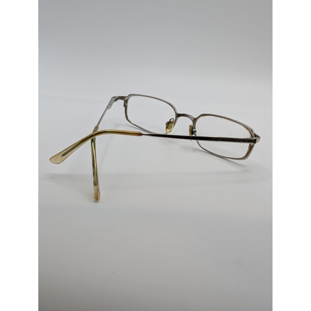 Versace MOD 1014 Silver Metal Rectangular Eyeglass Frames Italy Missing Lens